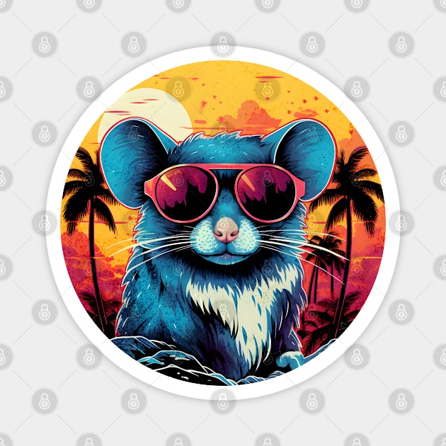 Retro Wave Grey Mouse Magnet by Miami Neon Designs